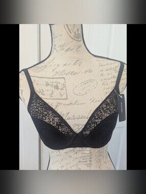 Natori Black Pretty Smooth Unlined Smoothing Bra 30DD NWT